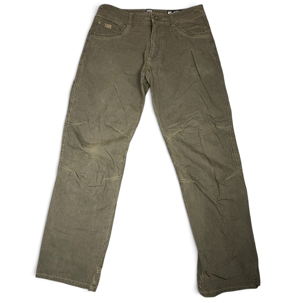 Kuhl Revolvr Pants Mens 34x32 Olive Green Uberkuhl Hybrid Fabric Hiking Outdoor
